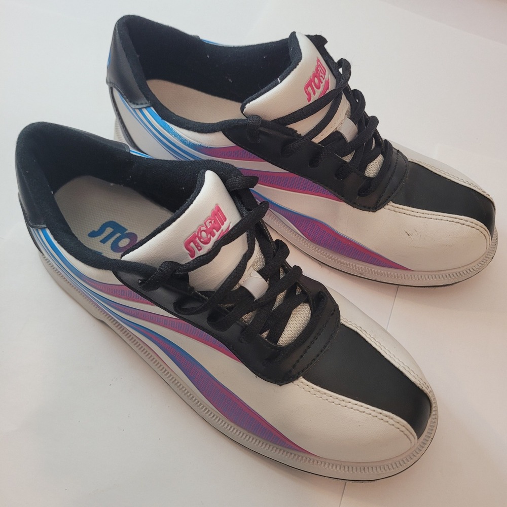 Storm Skye Bowling Shoes Women 9 White Blue Pink SlideRite 5513-9